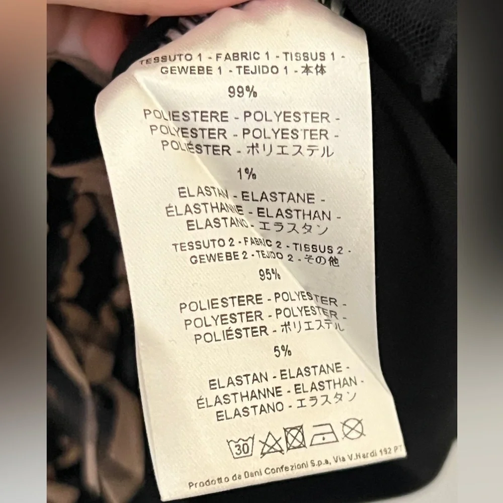 VLT’S by Valentina’s Women’s Black & Beige Woven Ribbon Detail Long Sleeve Top - Picture 4 of 4
